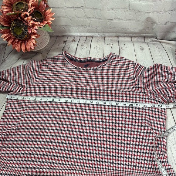 Lands' End red navy Cream Long Sleeve Boxy tunic top sz 1X cotton blend nautical - Picture 6 of 10
